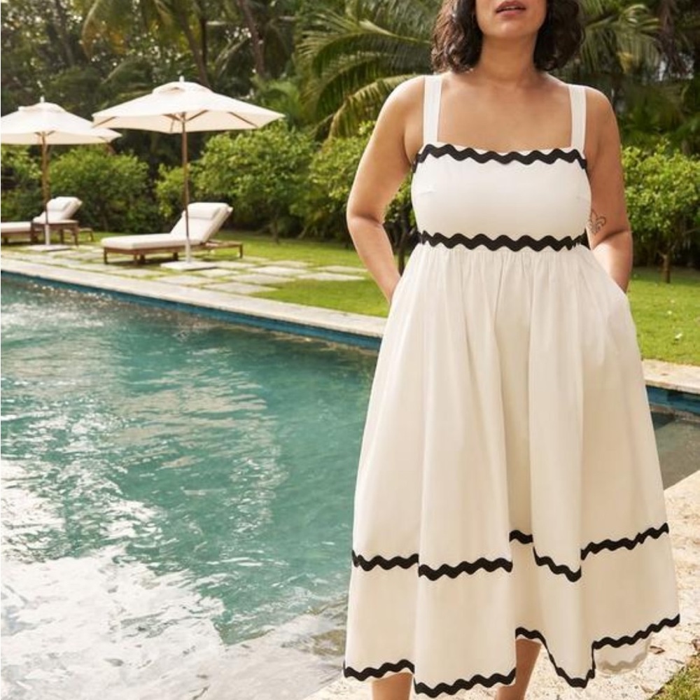 Torrid 00 Belle Isle Maxi Babydoll Cotton Poplin Dress Runs Large NWT 0X 1X
